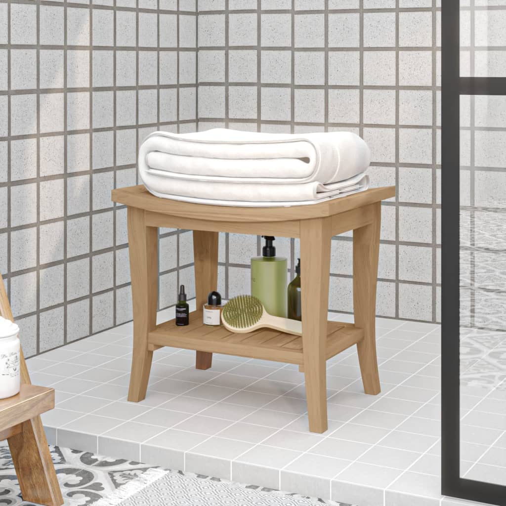 Bathroom Side Table 19.7&quot;X13.8&quot;X17.7&quot; Solid Wood Teak