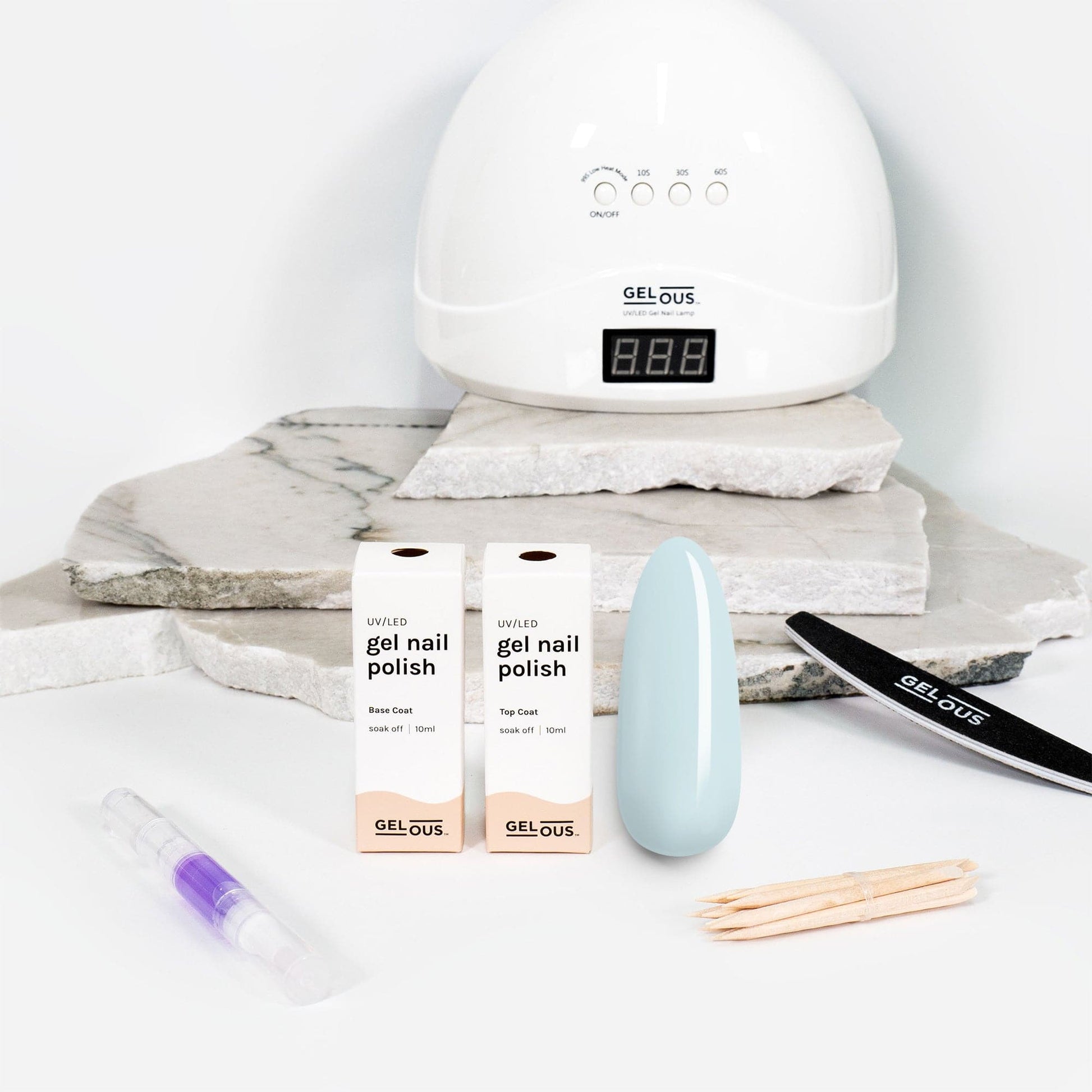 Gelous gel nail polish Baby Blues Essentials Pack - photographed in New Zealand