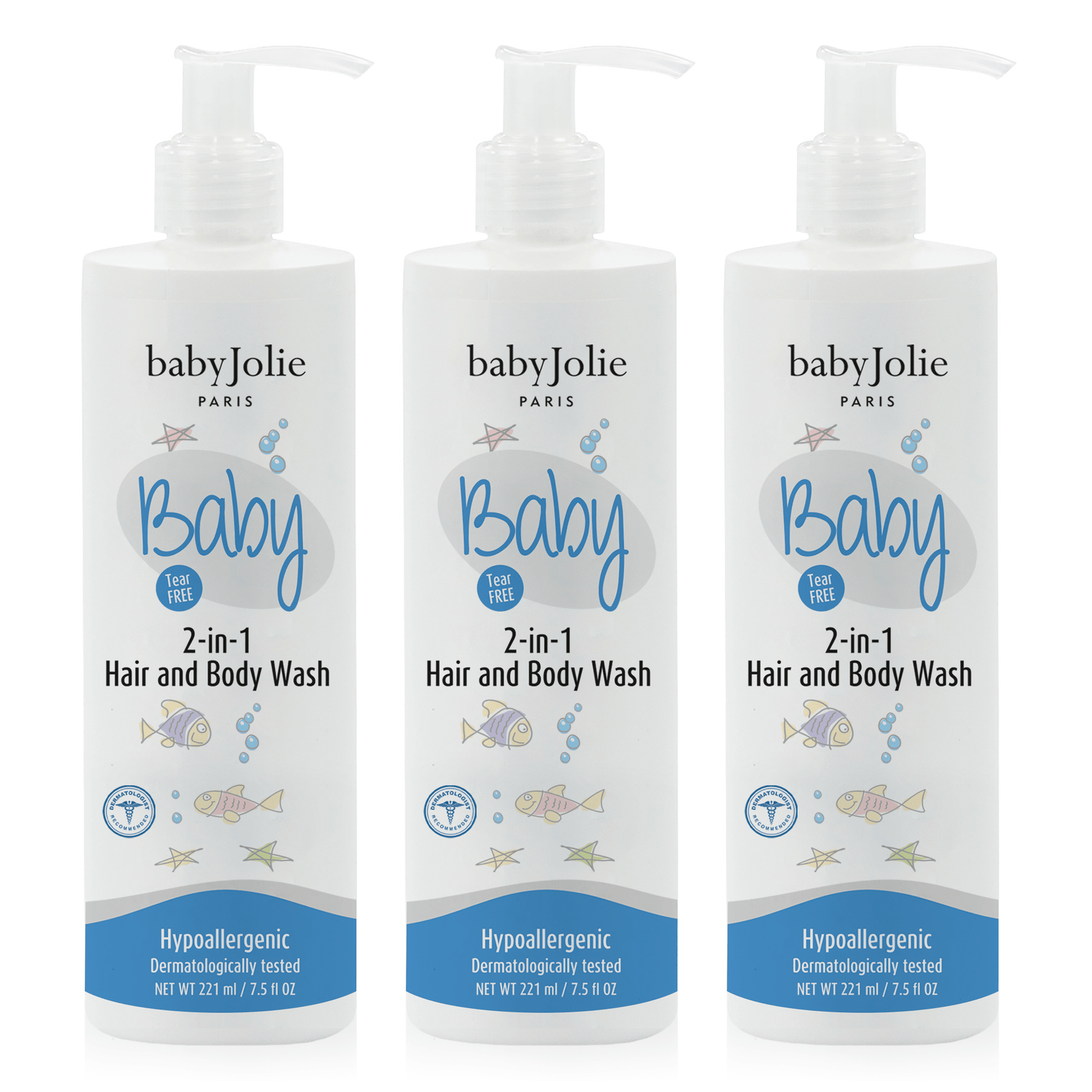 Baby Hair And Body Wash, 2 em 1 | 3 Pack